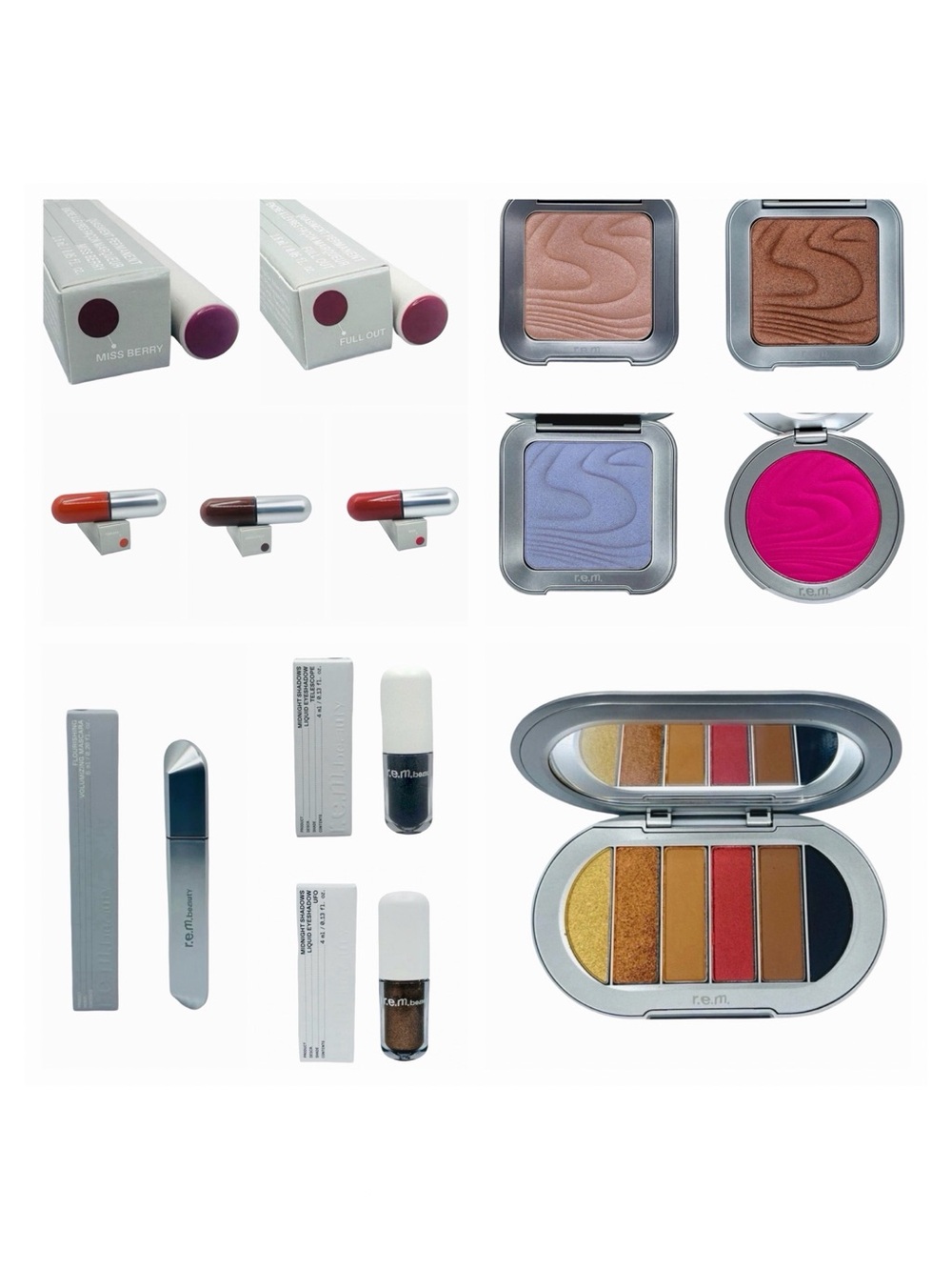 r.e.m. beauty Large Makeup Bundle - 13 Items - Eyes + Cheeks + Face + Lips